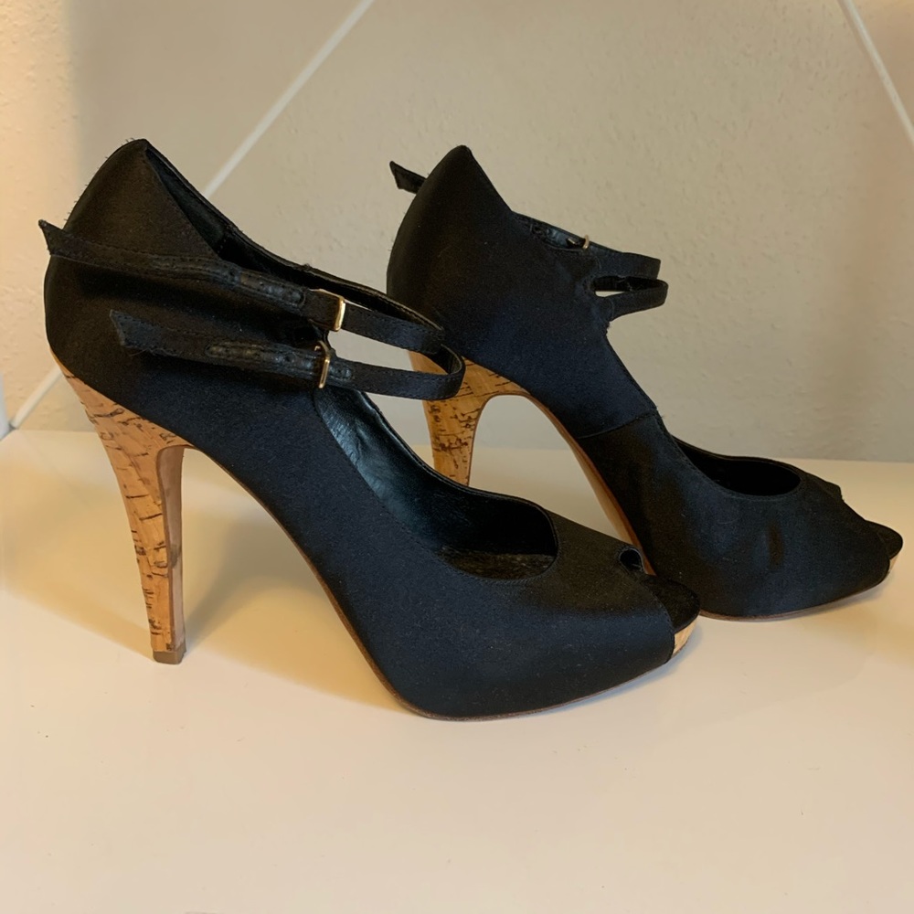 Steven by Steve Madden | satin+cork peep toe |sz 8 - Picture 15 of 15